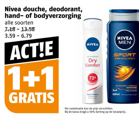 Nivea   douchegel, deodorant folder aanbieding bij  Poiesz - details