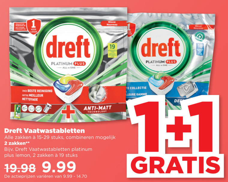 Dreft   vaatwasmiddel folder aanbieding bij  Plus - details