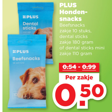 Plus Huismerk   hondensnacks folder aanbieding bij  Plus - details