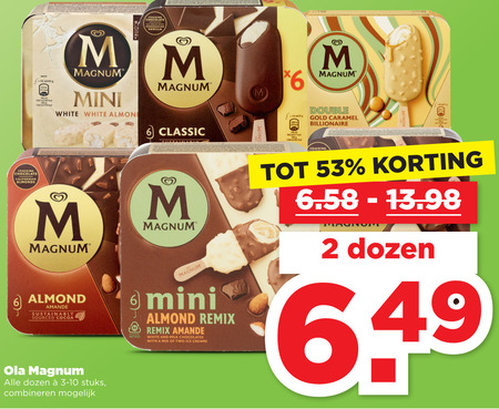 Magnum   ijslollies folder aanbieding bij  Plus - details