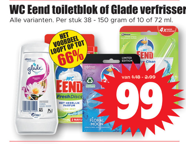 WC Eend   luchtverfrisser, toiletblok folder aanbieding bij  Dirk - details