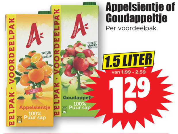 Appelsientje   fruitdrank folder aanbieding bij  Dirk - details