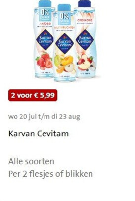 Karvan Cevitam   limonadesiroop folder aanbieding bij  Jumbo - details