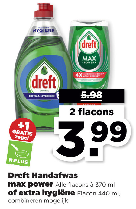 Dreft   afwasmiddel folder aanbieding bij  Plus - details