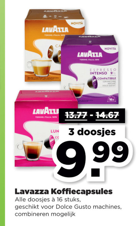 Lavazza   dolce gusto capsules folder aanbieding bij  Plus - details