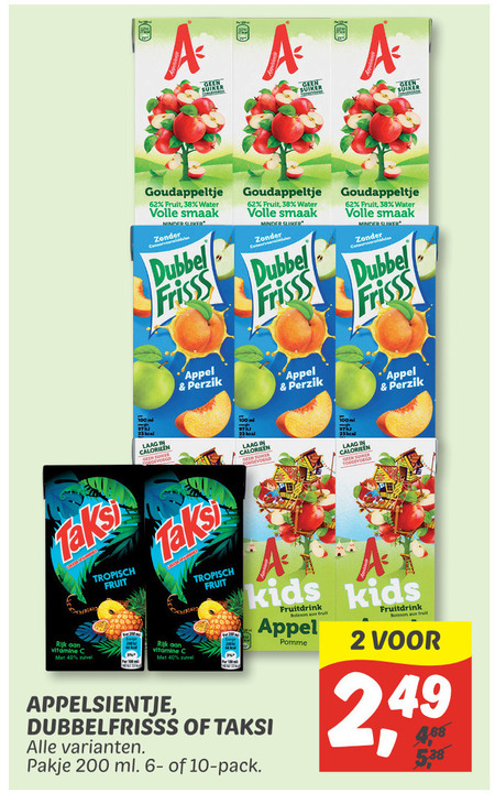 Dubbelfrisss   fruitdrank folder aanbieding bij  Dekamarkt - details