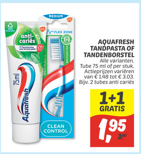 Aquafresh   tandenborstel, tandpasta folder aanbieding bij  Dekamarkt - details