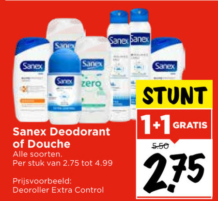 Sanex   deodorant, douchegel folder aanbieding bij  Vomar - details