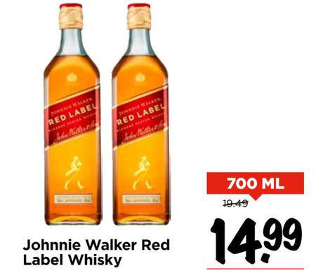 Johnnie Walker   whisky folder aanbieding bij  Vomar - details