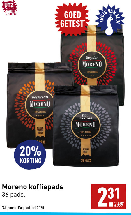 Moreno   koffiepad folder aanbieding bij  Aldi - details