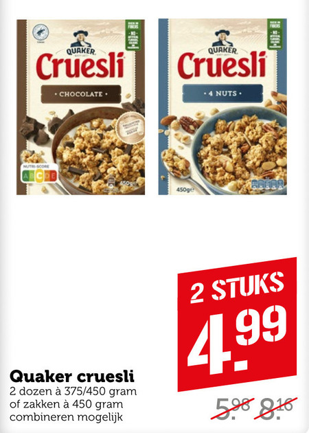 Quaker   cruesli folder aanbieding bij  Coop - details