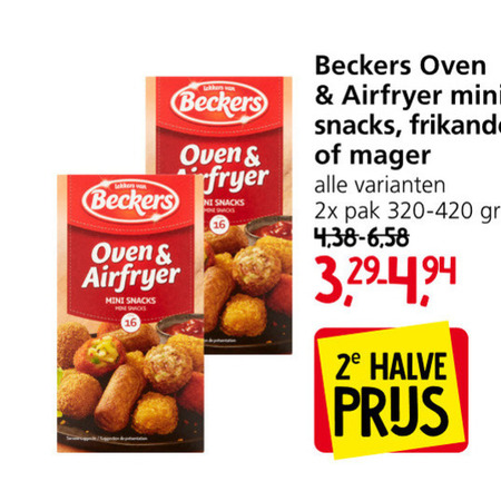 Beckers   frikandellen, snack folder aanbieding bij  Jan Linders - details