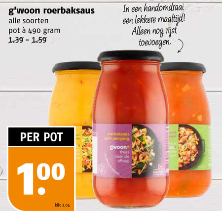 Gwoon   roerbaksaus folder aanbieding bij  Poiesz - details