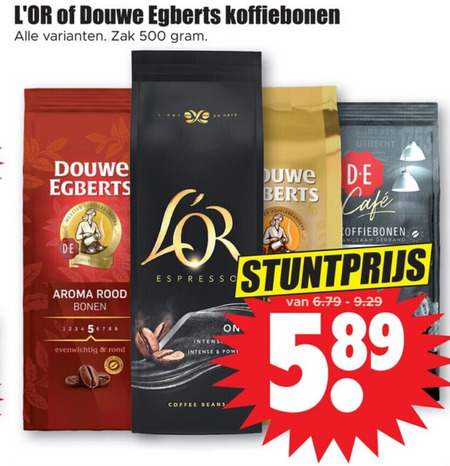 Douwe Egberts   koffiebonen folder aanbieding bij  Dirk - details