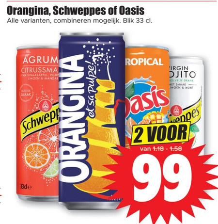 Schweppes   frisdrank folder aanbieding bij  Dirk - details