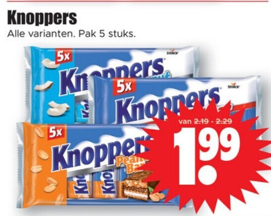 Knoppers   wafels folder aanbieding bij  Dirk - details