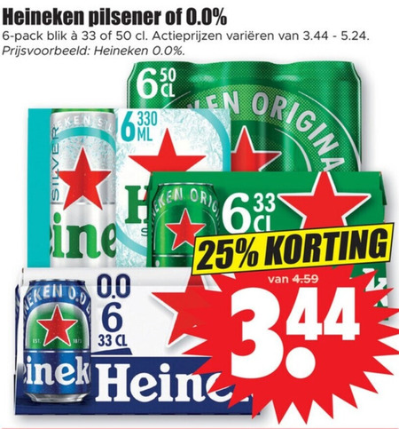 Heineken Silver   blikje bier folder aanbieding bij  Dirk - details