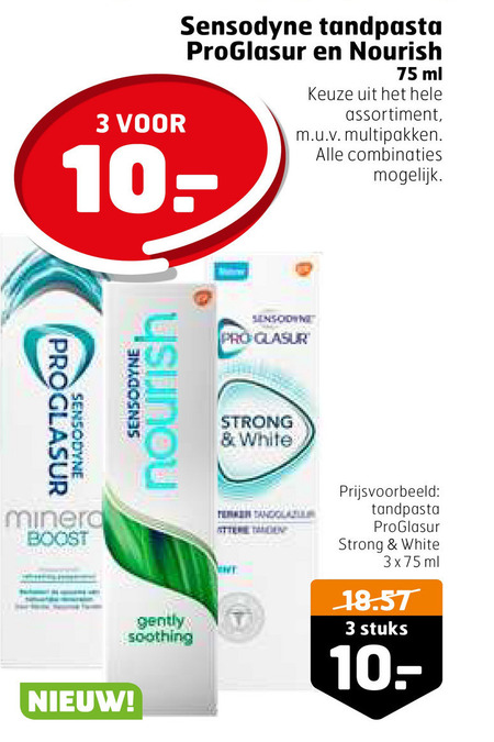 Sensodyne   tandpasta folder aanbieding bij  Trekpleister - details