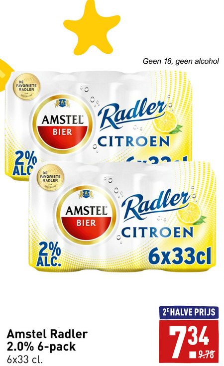 Amstel   radler bier folder aanbieding bij  Aldi - details