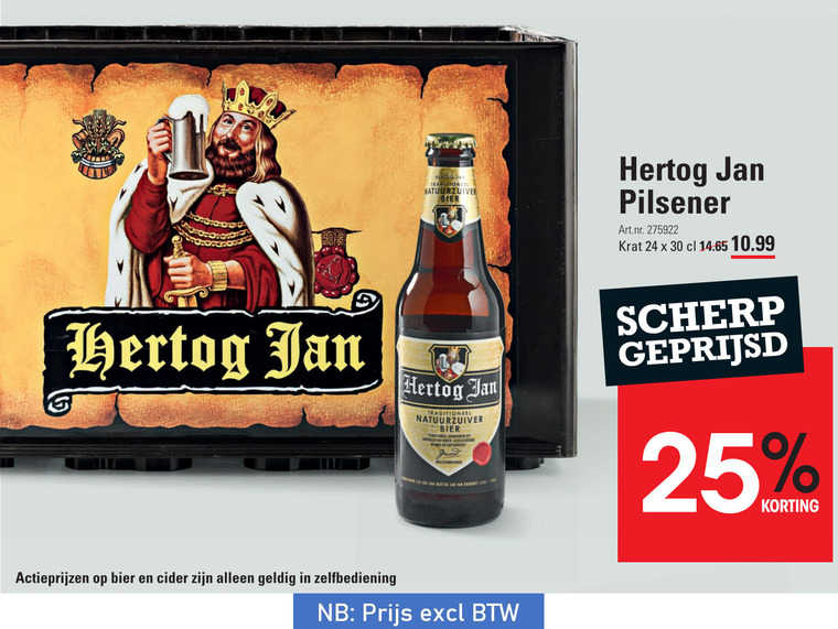 Hertog Jan   krat bier folder aanbieding bij  Sligro - details