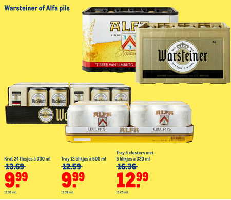 Warsteiner   blikje bier, krat bier folder aanbieding bij  Makro - details