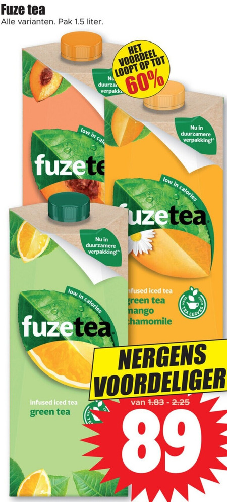 Fuze Tea   ice tea folder aanbieding bij  Dirk - details