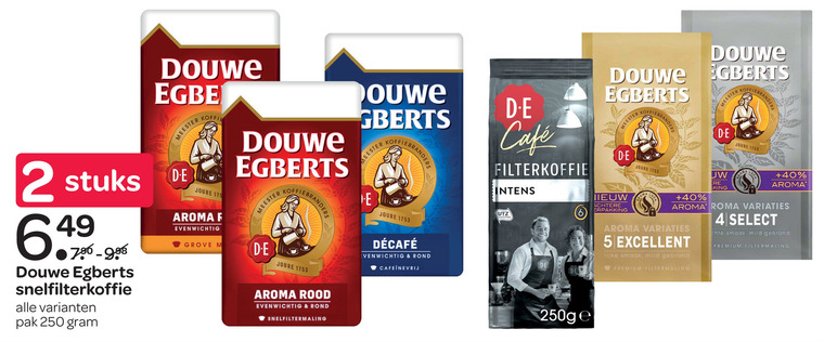 Douwe Egberts   koffie folder aanbieding bij  Spar - details