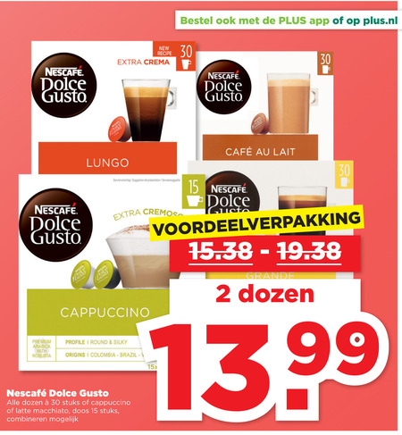 Nescafe   dolce gusto capsules folder aanbieding bij  Plus - details