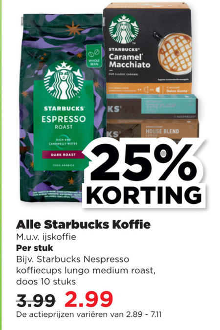 Starbucks   koffiebonen, koffiecups folder aanbieding bij  Plus - details