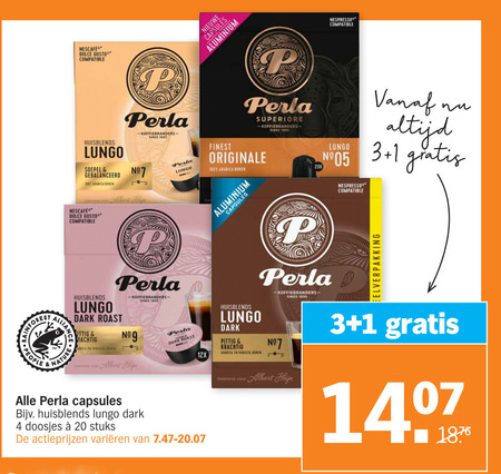 Perla   dolce gusto capsules, koffiebonen folder aanbieding bij  Albert Heijn - details