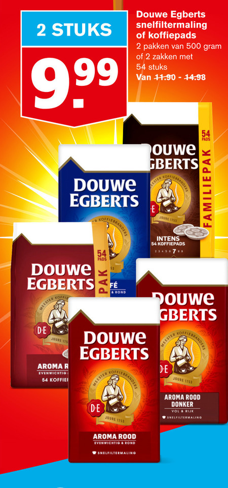 Douwe Egberts   koffie, koffiepad folder aanbieding bij  Hoogvliet - details