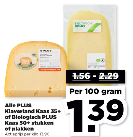 Klaverland   kaas, kaasplakken folder aanbieding bij  Plus - details