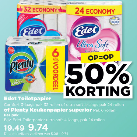 Plenty   keukenpapier, toiletpapier folder aanbieding bij  Plus - details