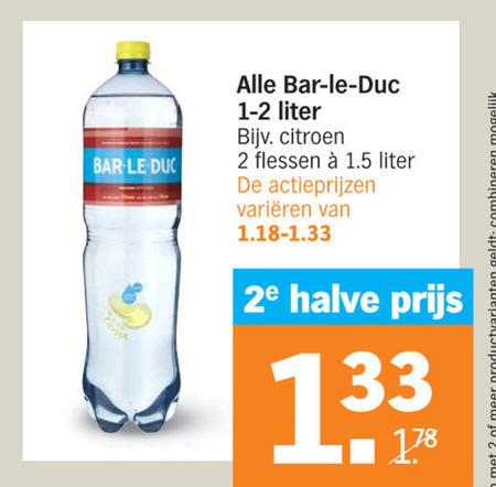 Bar le Duc   mineraalwater, fruitdrank folder aanbieding bij  Albert Heijn - details