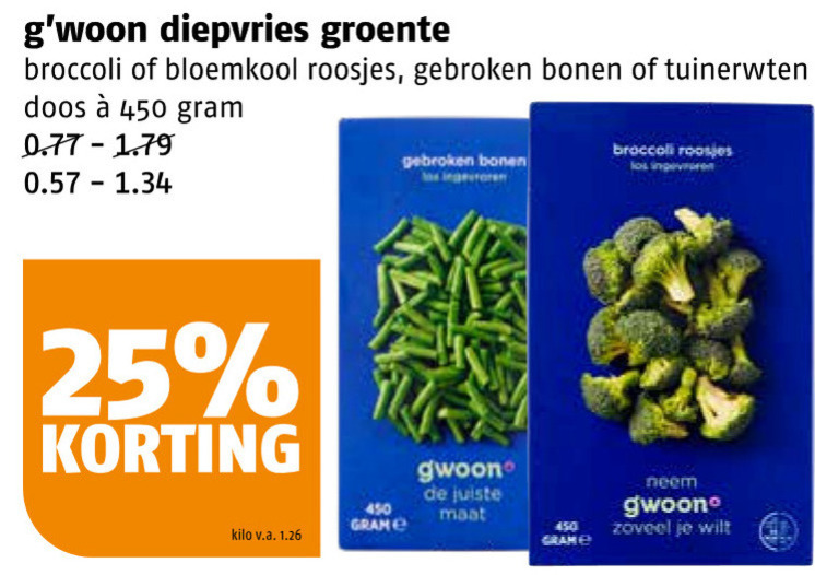 Gwoon   diepvriesgroente folder aanbieding bij  Poiesz - details