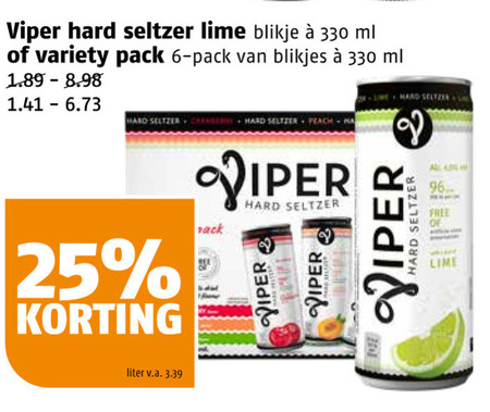 Viper   hard seltzer folder aanbieding bij  Poiesz - details