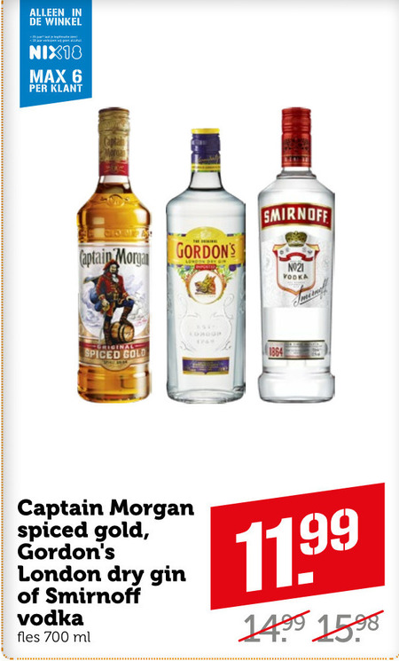 Smirnoff   wodka, gin folder aanbieding bij  Coop - details