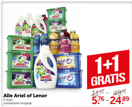 Ariel   wasmiddel folder aanbieding bij  Coop - details