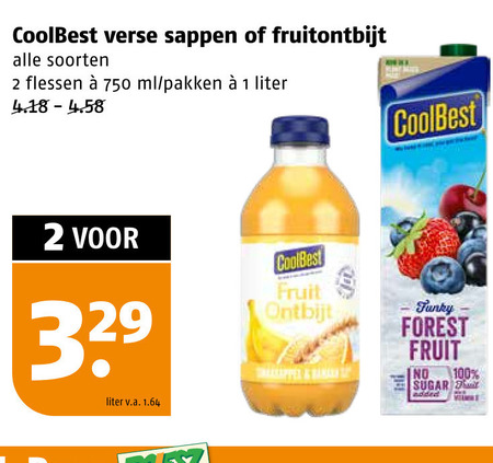 Coolbest   vruchtensap folder aanbieding bij  Poiesz - details