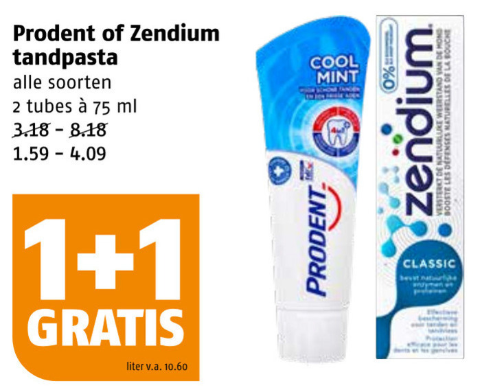 Zendium   tandpasta folder aanbieding bij  Poiesz - details