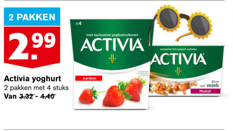 Danone Activia   vruchtenyoghurt folder aanbieding bij  Hoogvliet - details