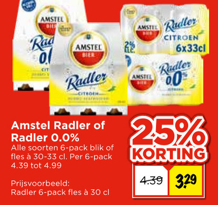 Amstel   radler bier folder aanbieding bij  Vomar - details