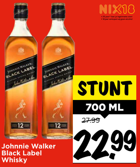 Johnnie Walker   whisky folder aanbieding bij  Vomar - details