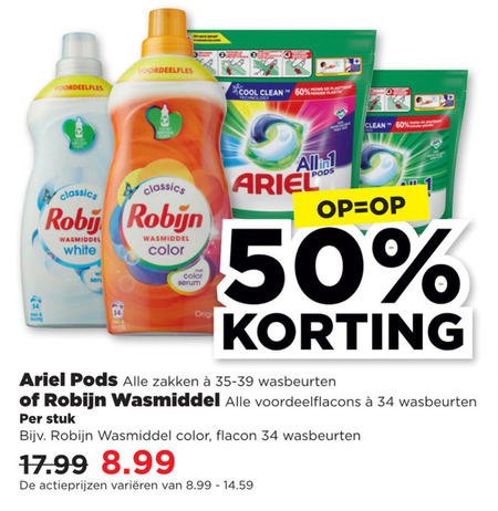 Ariel   wasmiddel folder aanbieding bij  Plus - details