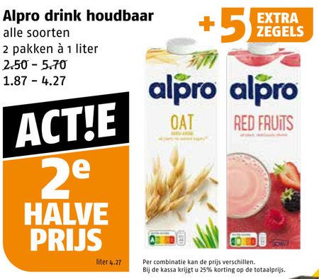 Alpro   drinkyoghurt folder aanbieding bij  Poiesz - details