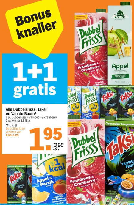 Dubbelfrisss   fruitdrank folder aanbieding bij  Albert Heijn - details