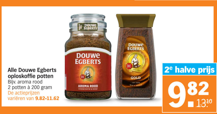 Douwe Egberts   oploskoffie folder aanbieding bij  Albert Heijn - details