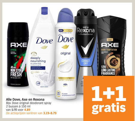 Naar de waarheid tentoonstelling Wetenschap Rexona douchegel, deodorant folder aanbieding bij Albert Heijn - details