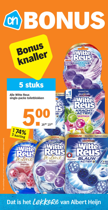 Witte Reus   toiletblok folder aanbieding bij  Albert Heijn - details