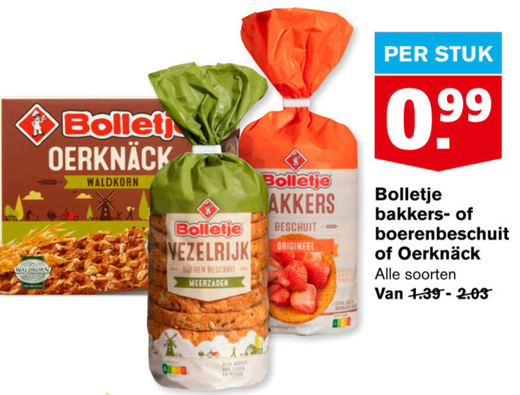 Bolletje   beschuit, knackebrod folder aanbieding bij  Hoogvliet - details